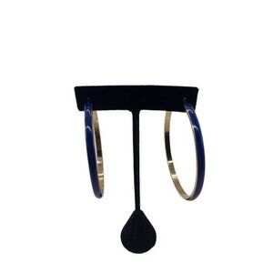 Women’s Big Enamel Hoop Earrings with Rose Gold Tone Plated, Nickel-free Stainle